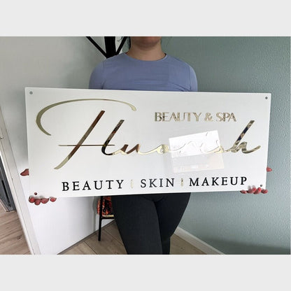Fluorish Beauy Spa Acrylic Business Logo Sign - Shineneon