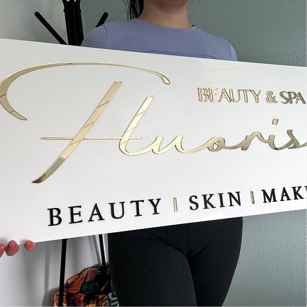 Fluorish Beauy Spa Acrylic Business Logo Sign - Shineneon