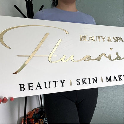 Fluorish Beauy Spa Acrylic Business Logo Sign - Shineneon