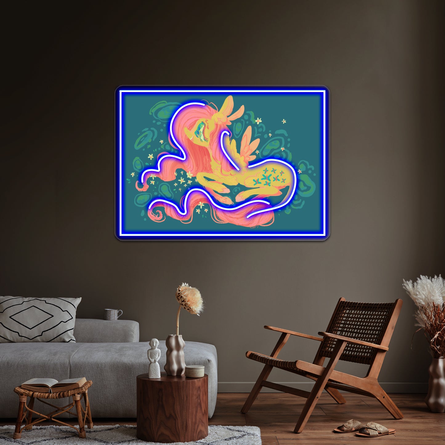 Fluttershy Abstract Art Wall Artwork Neon Signs