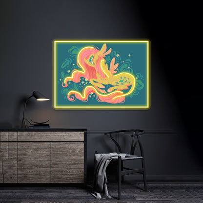 Fluttershy Abstract Art Wall Artwork Neon Signs