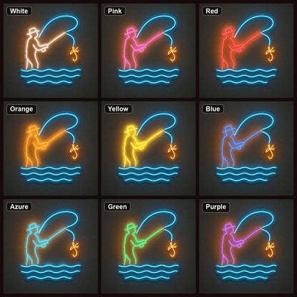 Fly Fishing LED Neon Sign color grid