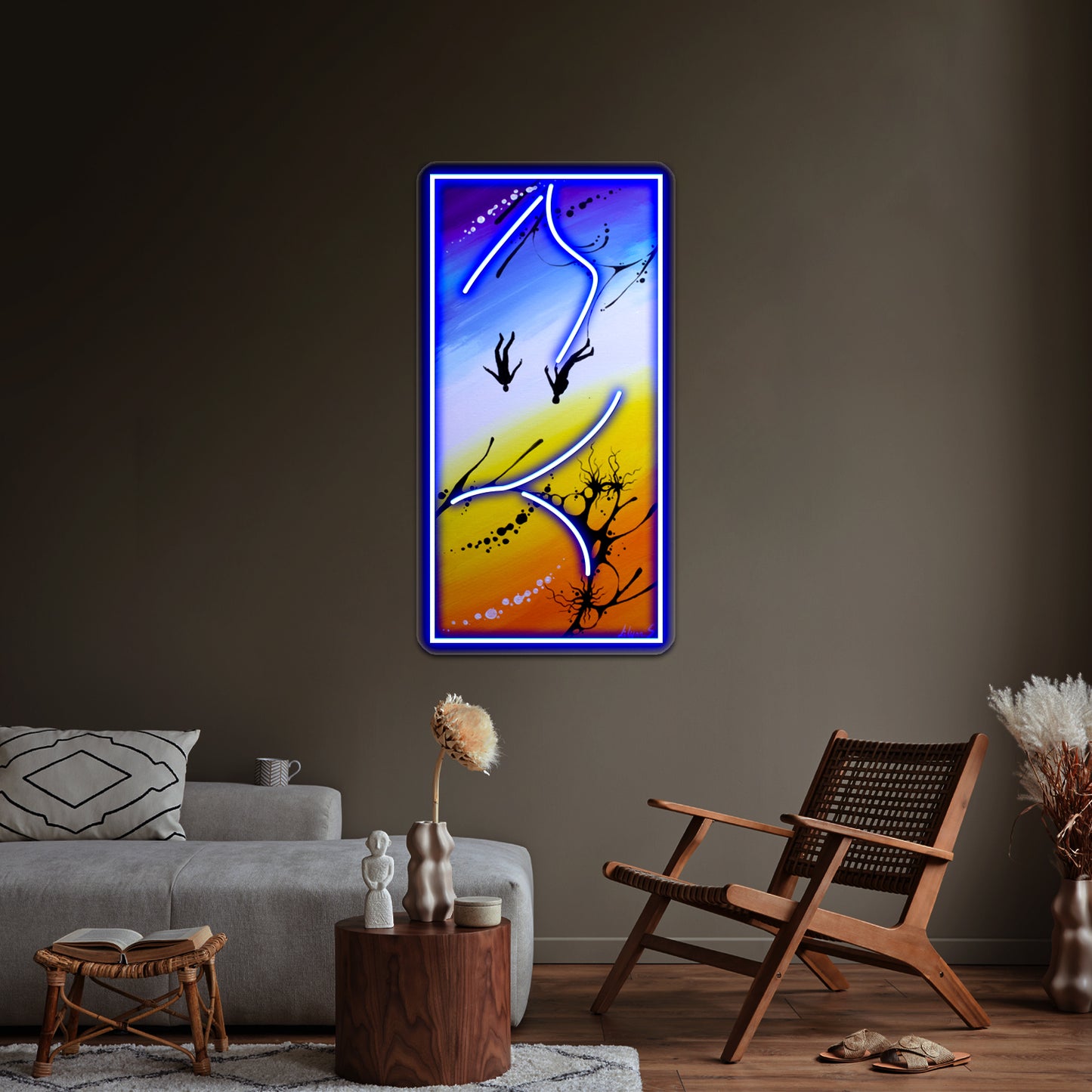 Fly Free 11 Head Down Carve Wall Artwork Neon Signs