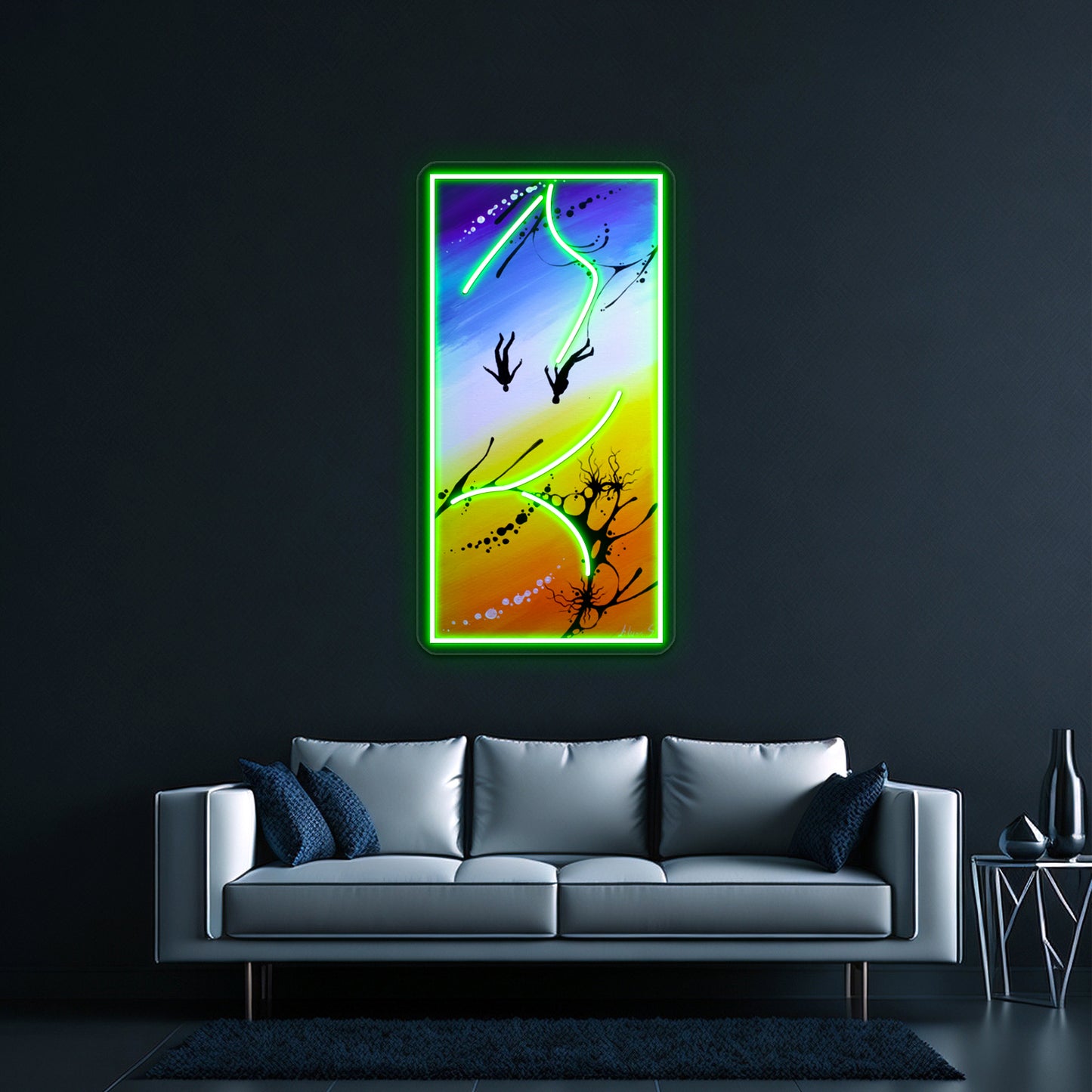 Fly Free 11 Head Down Carve Wall Artwork Neon Signs