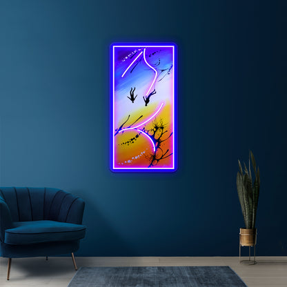 Fly Free 11 Head Down Carve Wall Artwork Neon Signs