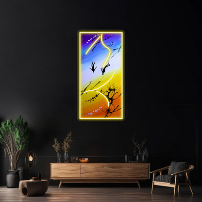 Fly Free 11 Head Down Carve Wall Artwork Neon Signs