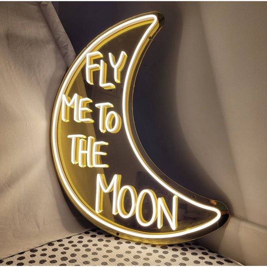 Fly Me To The Moon Led Sign Business Neon Signs Wall Art