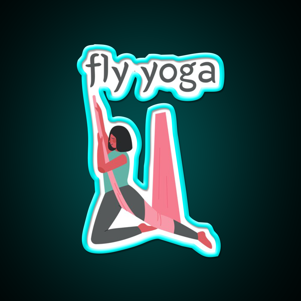 Fly Yoga Simple Yoga Led Neon Sign For Wellness Space Rgb Color
