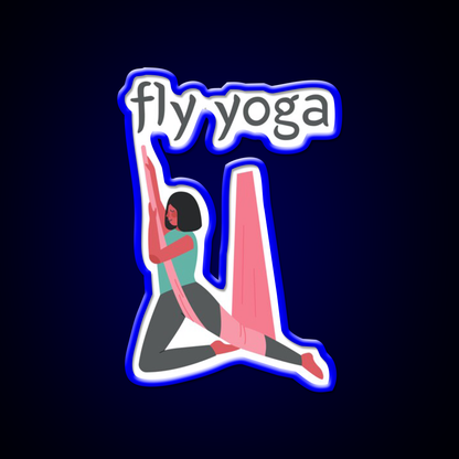 Fly Yoga Simple Yoga Led Neon Sign For Wellness Space Rgb Color