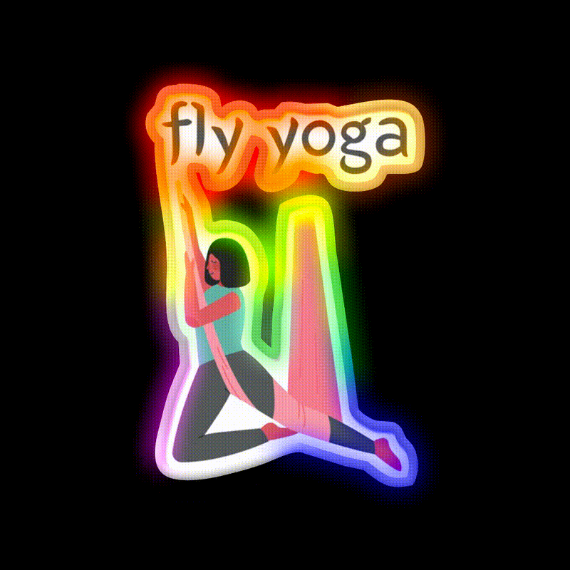 Fly Yoga Simple Yoga Led Neon Sign For Wellness Space Rgb Color