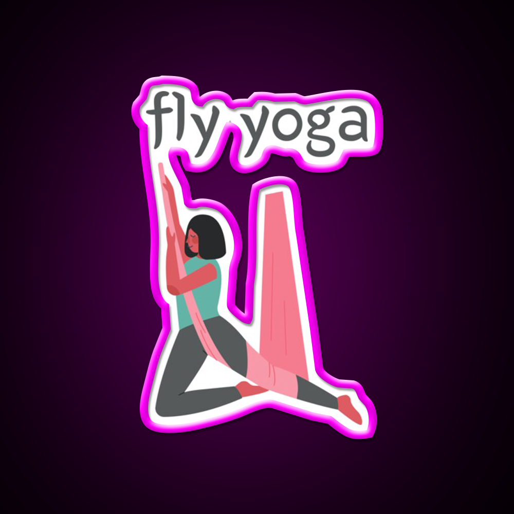Fly Yoga Simple Yoga Led Neon Sign For Wellness Space Rgb Color
