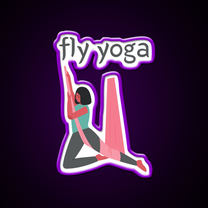 Fly Yoga Simple Yoga Led Neon Sign For Wellness Space Rgb Color