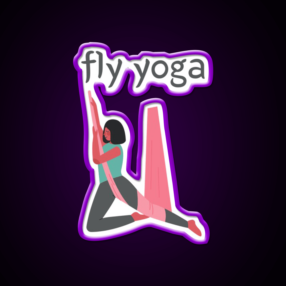 Fly Yoga Simple Yoga Led Neon Sign For Wellness Space Rgb Color - Shineneon