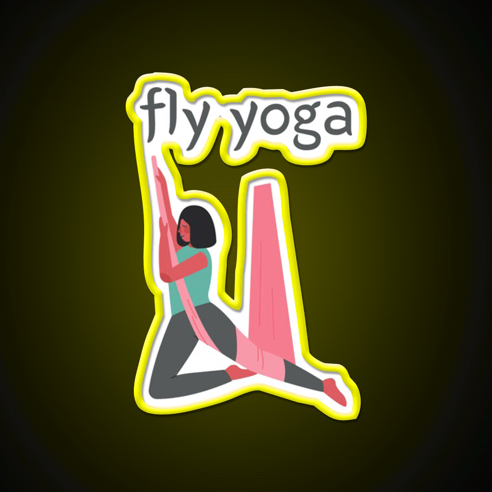 Fly Yoga Simple Yoga Led Neon Sign For Wellness Space Rgb Color