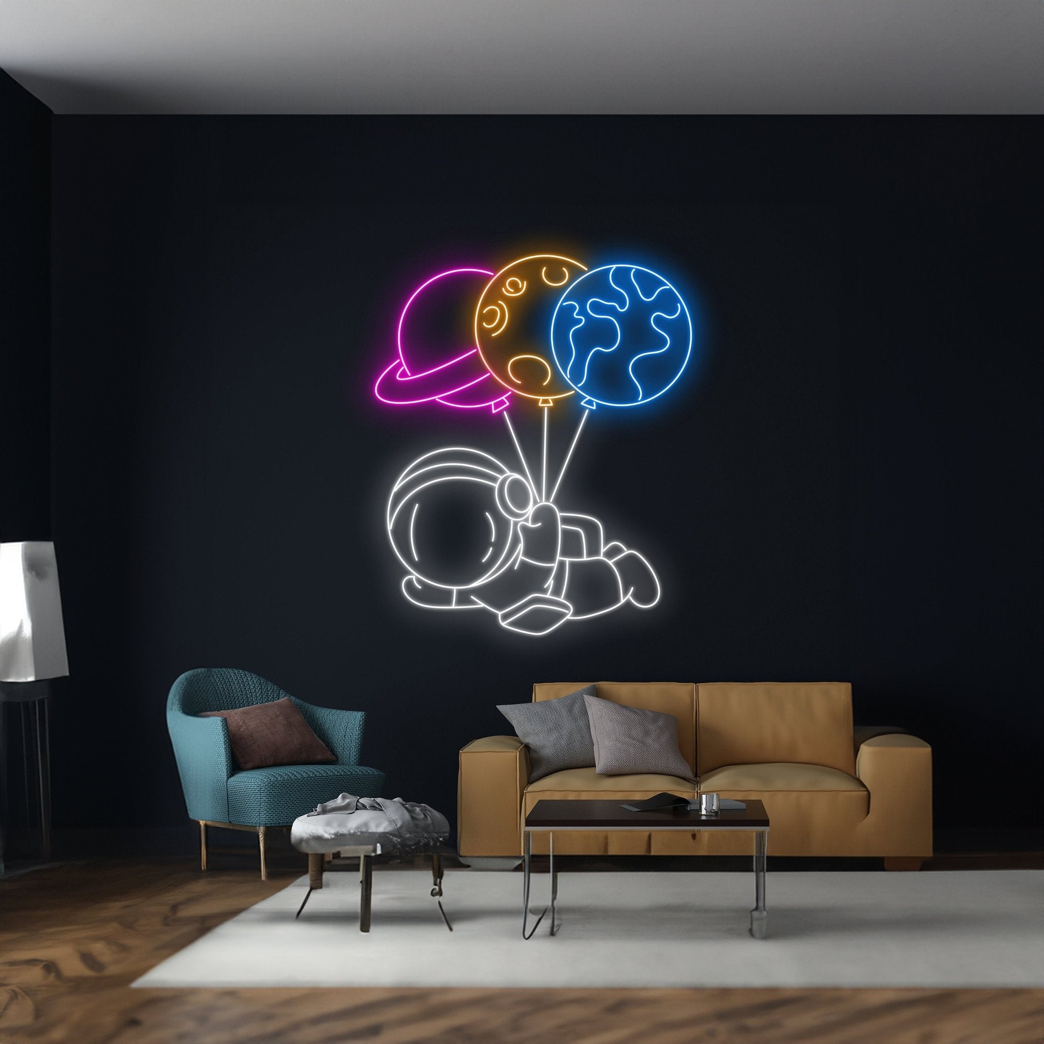 Flying Astronaut Led Sign Space Room Wall Decor - Shineneon