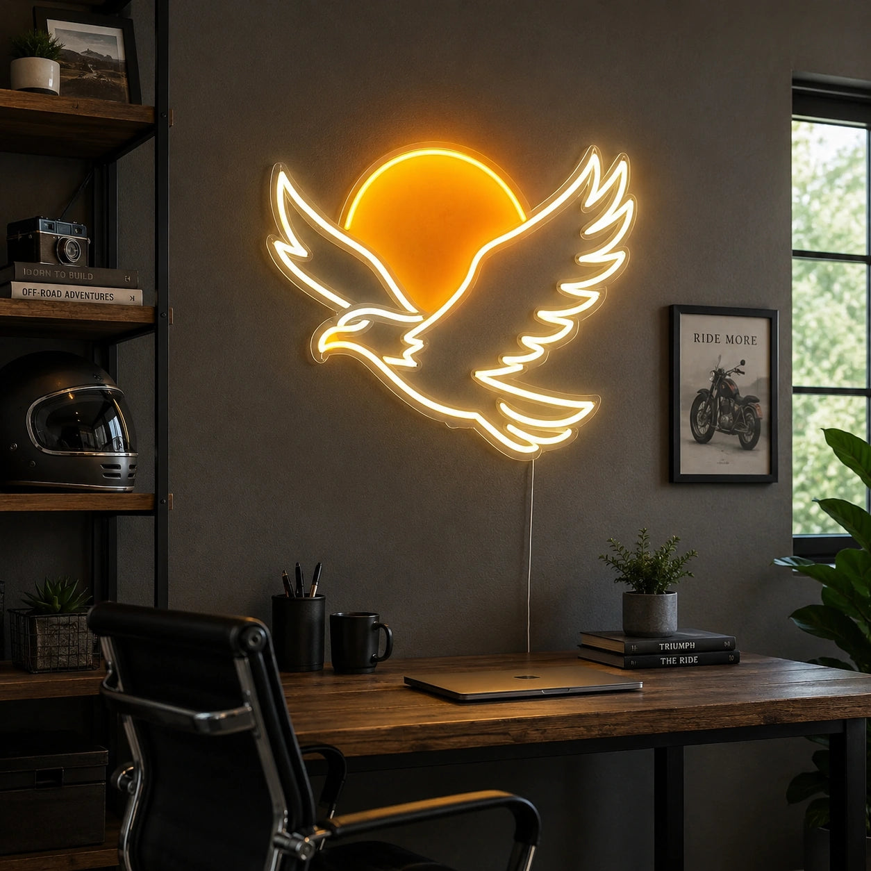 Flying Eagle Sunrise Neon Sign LED Neon Sign real lifestyle scene