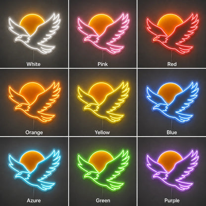 Flying Eagle Sunrise Neon Sign LED Neon Sign color grid