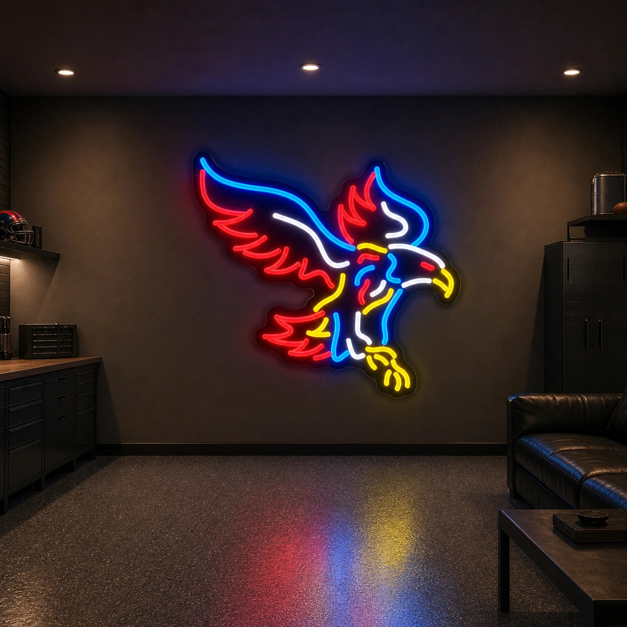 Flying Eagle With Talons LED Neon Sign Home Bar Wall Decoration size image