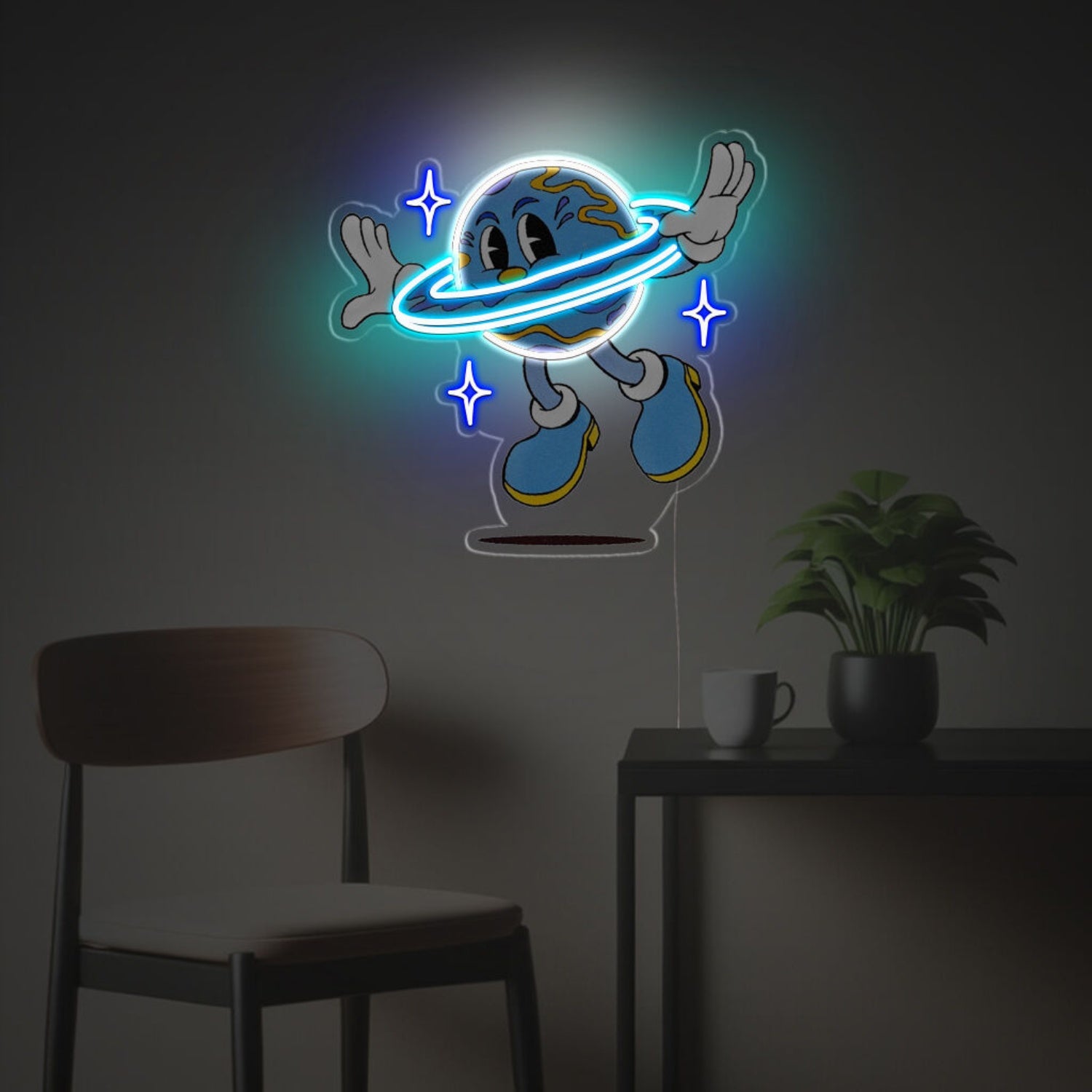 Flying Earth Guy Led Neon Acrylic Artwork | Shineneon