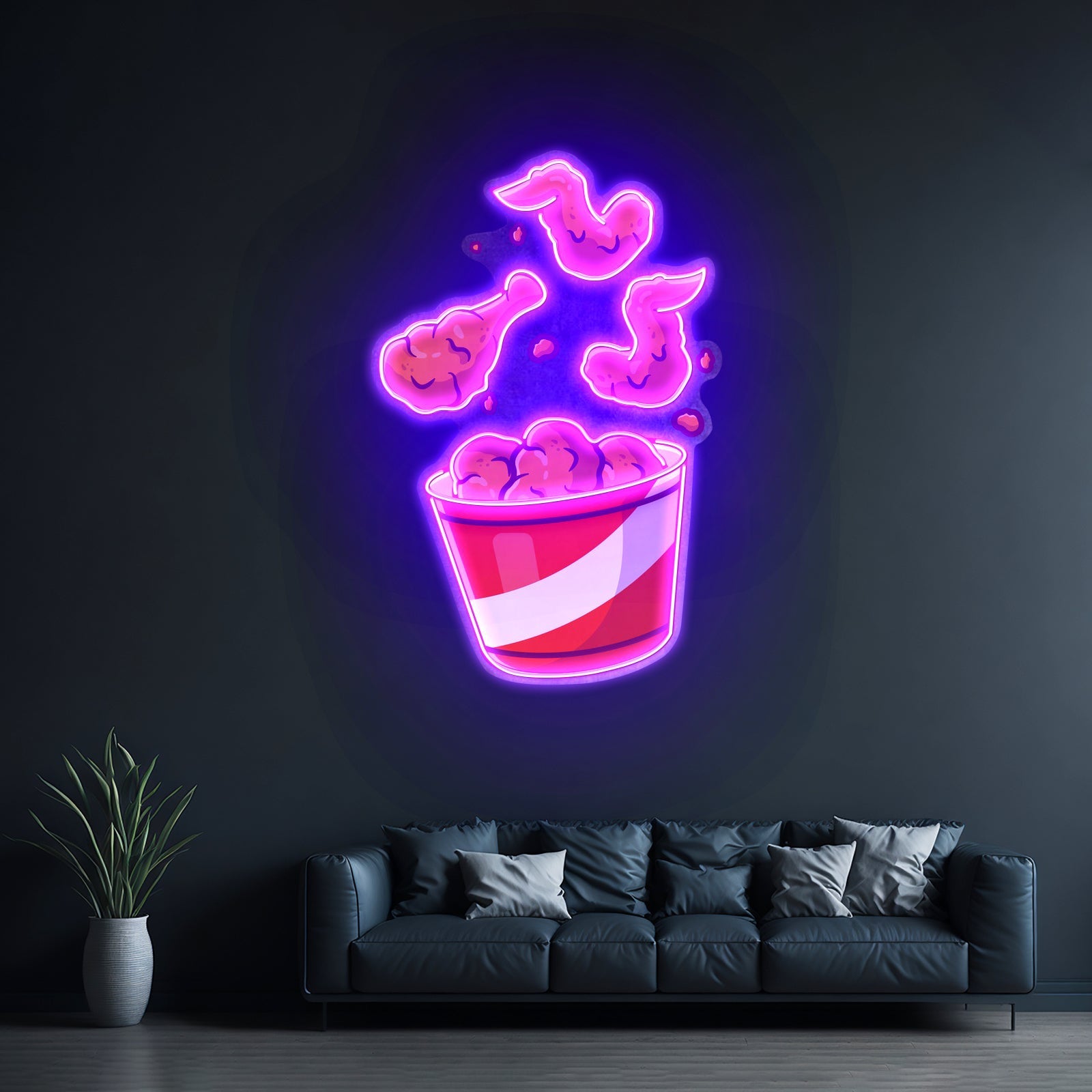 Flying Fried Chicken Led Neon Sign Light Custom Led Signs - Shineneon