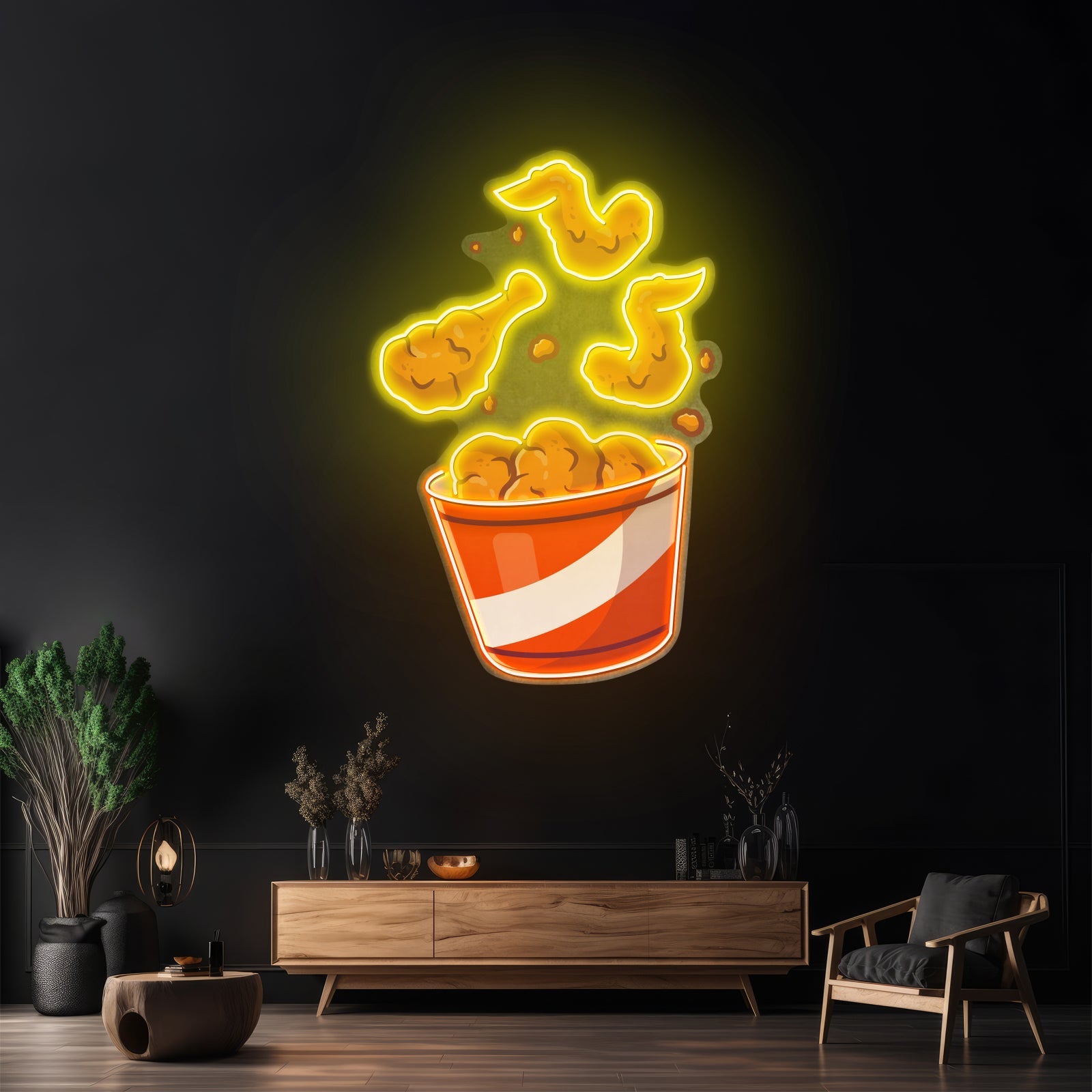 Flying Fried Chicken Led Neon Sign Light Custom Led Signs - Shineneon