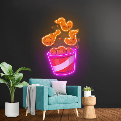 Flying Fried Chicken Led Neon Sign Light Custom Led Signs - Shineneon