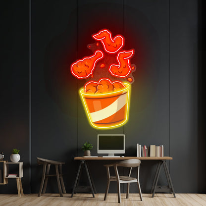 Flying Fried Chicken Led Neon Sign Light Custom Led Signs - Shineneon