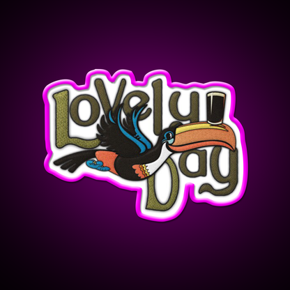 Flying Toucan Beer Bar Decor Led Neon Sign Rgb Color - Neon sign mounted on wall in room