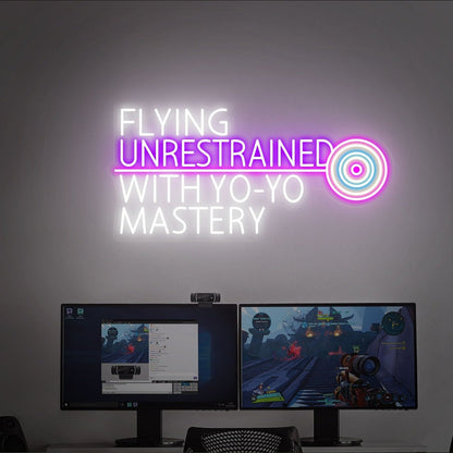 Flying Unrestrained With Yo - Yo Mastery Wall Art Led Neon Sign - Shineneon