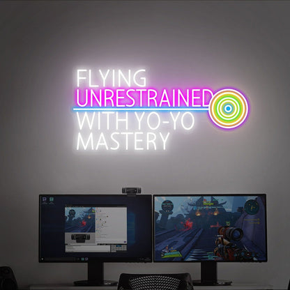 Flying Unrestrained With Yo - Yo Mastery Wall Art Led Neon Sign - Shineneon
