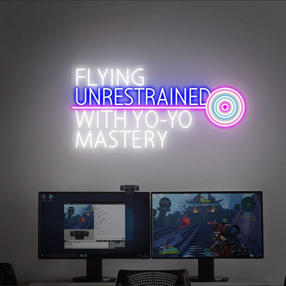 Flying Unrestrained With Yo - Yo Mastery Wall Art Led Neon Sign - Shineneon