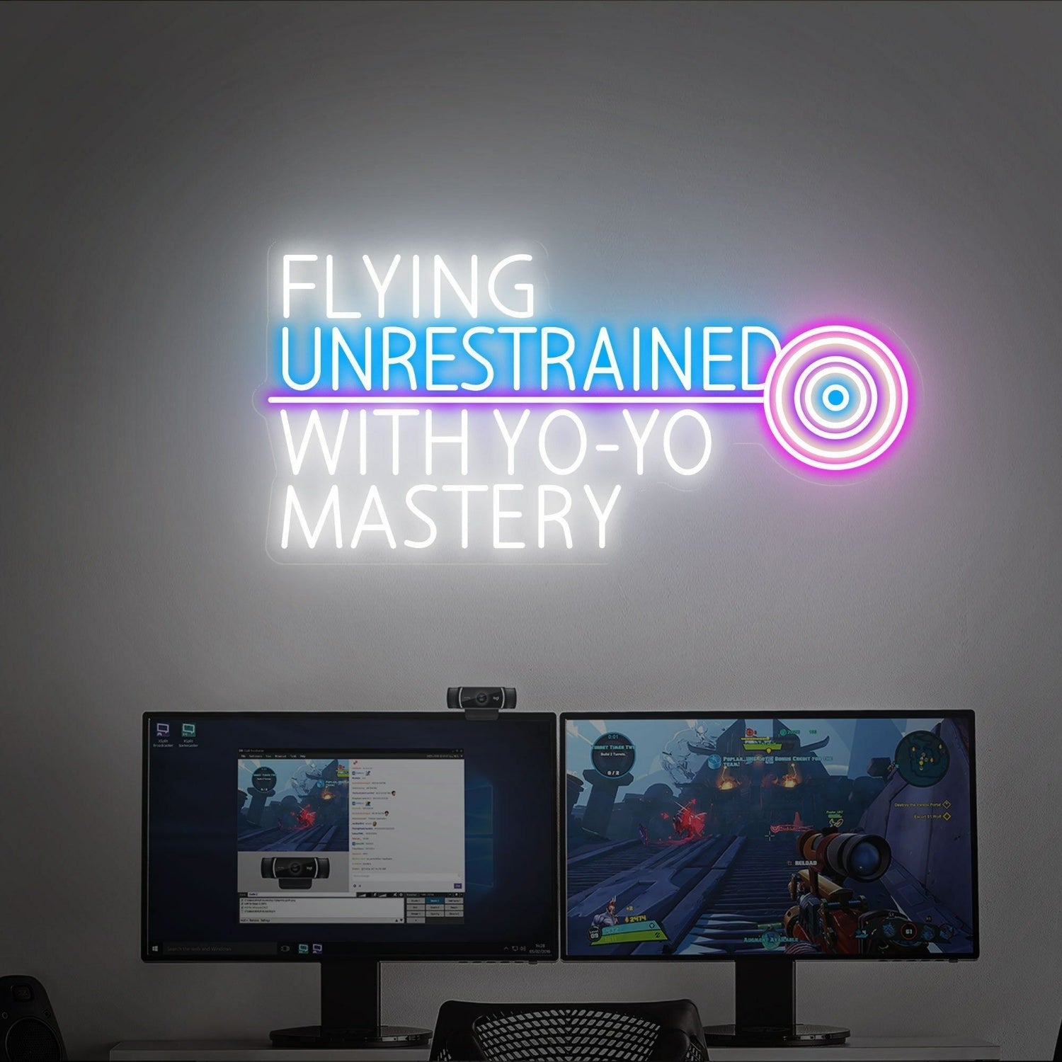 Flying Unrestrained With Yo - Yo Mastery Wall Art Led Neon Sign - Shineneon