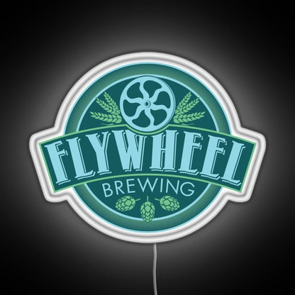 Flywheel Brewing Logo Rgb Led Neon Sign Pop Wall Art - Shineneon
