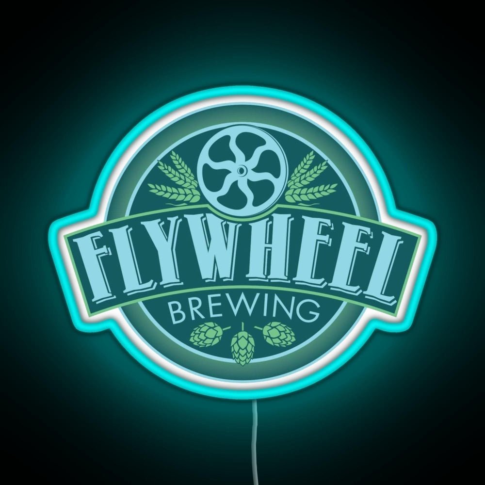 Flywheel Brewing Logo Rgb Led Neon Sign Pop Wall Art - Shineneon