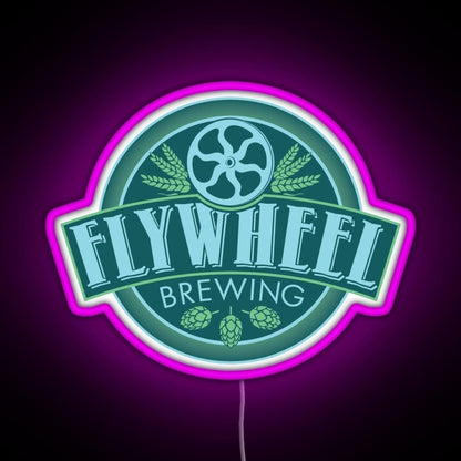 Flywheel Brewing Logo Rgb Led Neon Sign Pop Wall Art - Shineneon