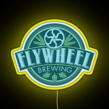 Flywheel Brewing Logo Rgb Led Neon Sign Pop Wall Art - Shineneon