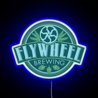 Flywheel Brewing Logo Rgb Led Neon Sign Pop Wall Art - Shineneon