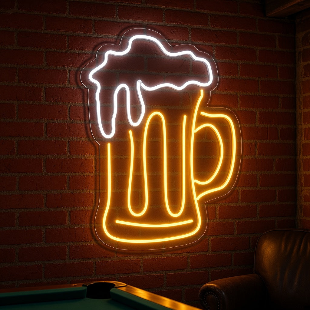 Foamy Beer Mug LED Neon Sign - advertising view