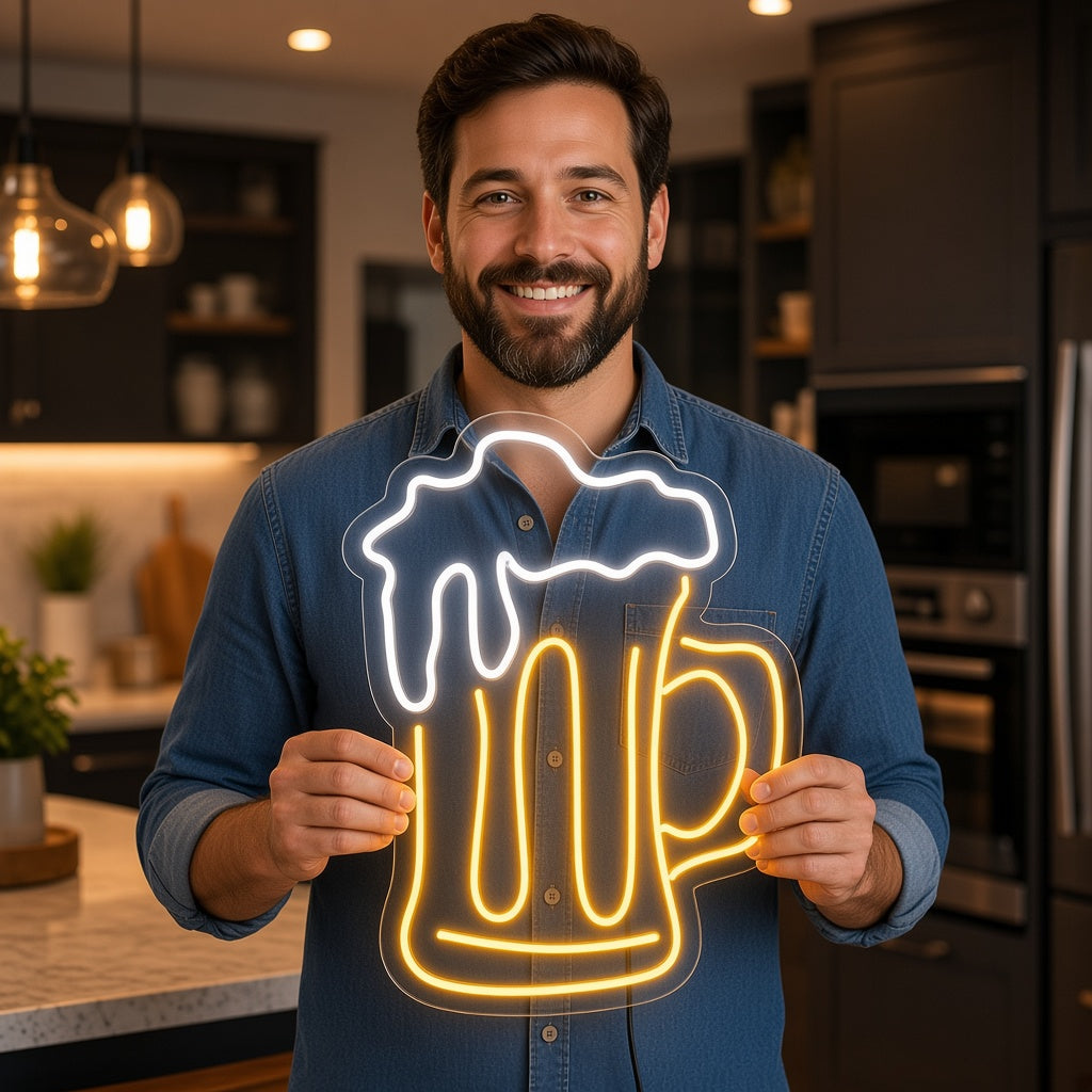 Foamy Beer Mug LED Neon Sign - lifestyle view
