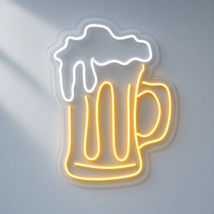Foamy Beer Mug LED Neon Sign - natural light view