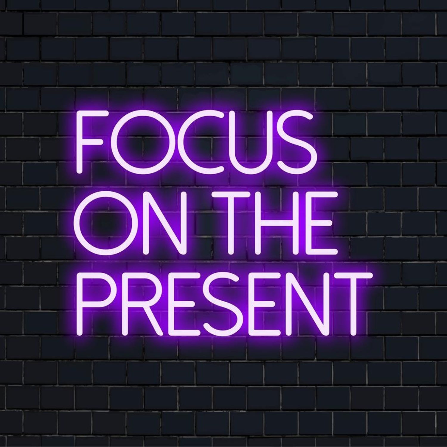 Focus On The Present Purple Led Neon Sign For Modern Indoor Wall Decor | Shineneon