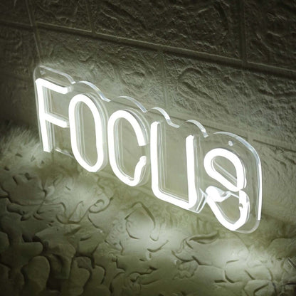 Focus White Led Neon Sign - Shineneon