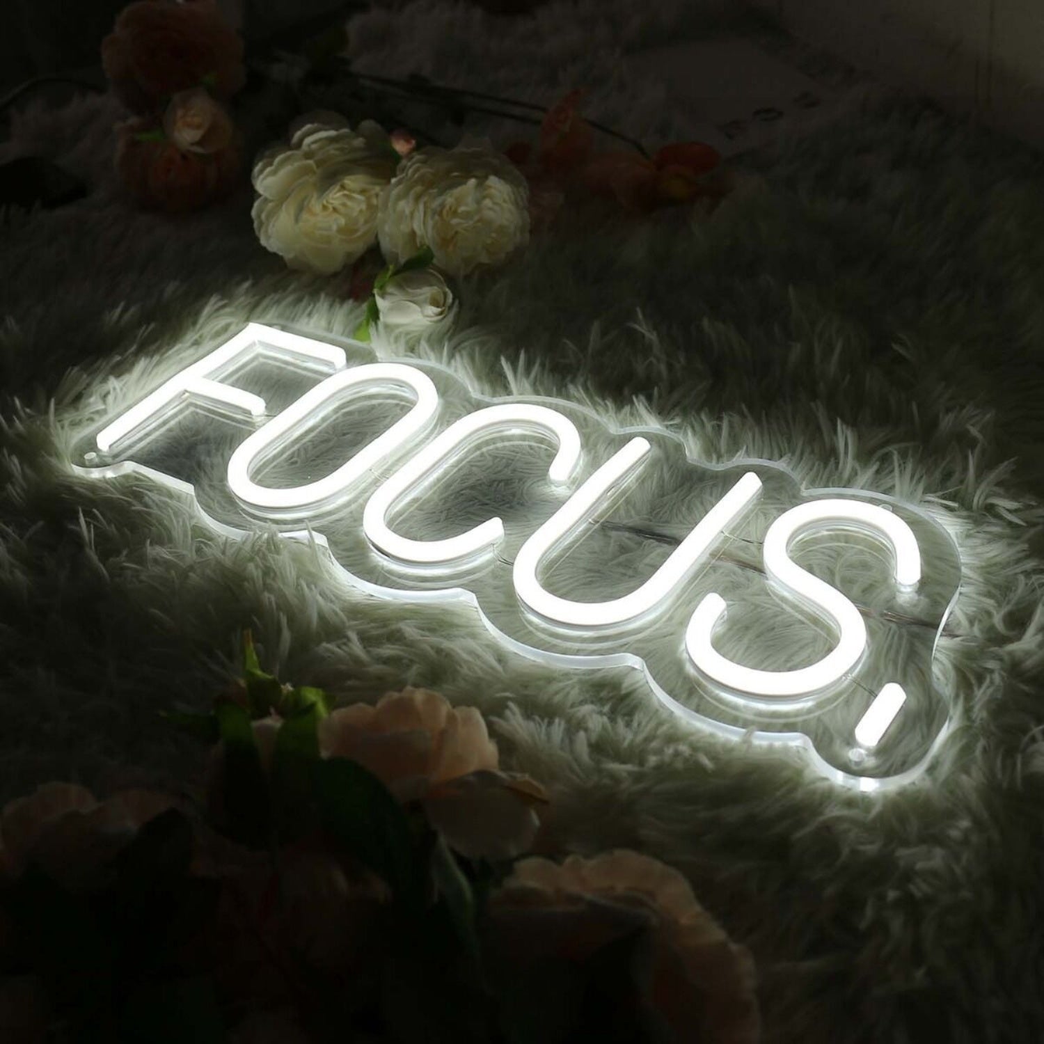 Focus White Led Neon Sign - Shineneon