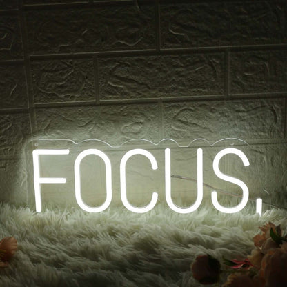 Focus White Led Neon Sign - Shineneon