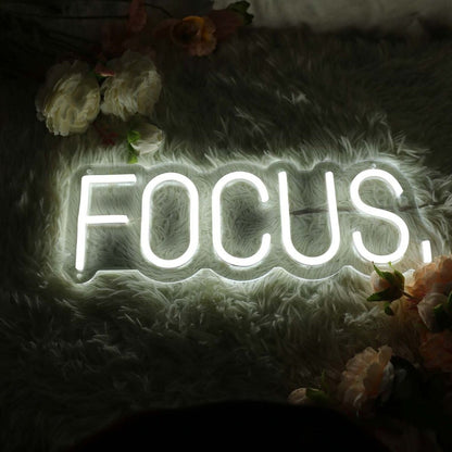 Focus White Led Neon Sign - Shineneon