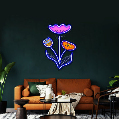 Folk Art Flower Bouquet Wall Artwork Neon Signs