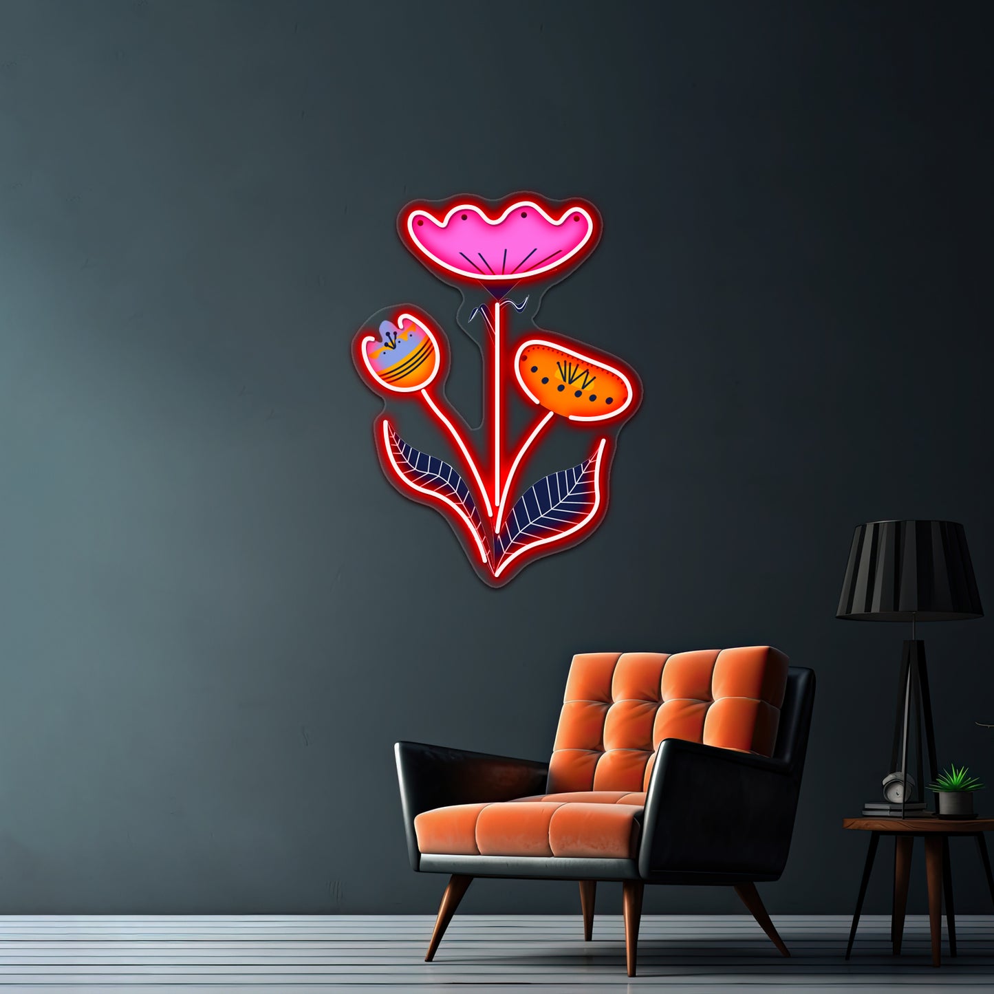 Folk Art Flower Bouquet Wall Artwork Neon Signs