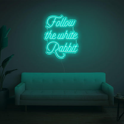 Follow The White Rabbit Led Neon Sign | Shineneon