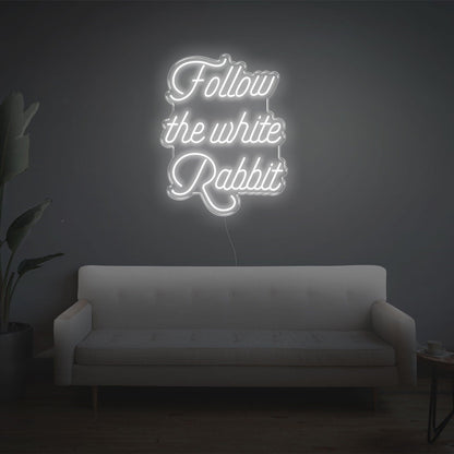 Follow The White Rabbit Led Neon Sign | Shineneon