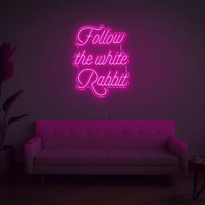 Follow The White Rabbit Led Neon Sign | Shineneon